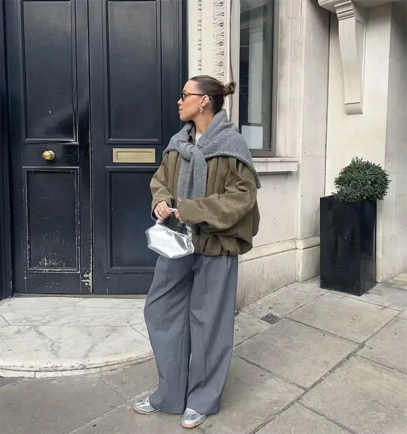 Women's Clothing Fashion Bomber Jacket With Batwing Sleeves - Stylish Zip-Up Casual Top For Spring (Multiple Colors & Sizes)_voghion.com