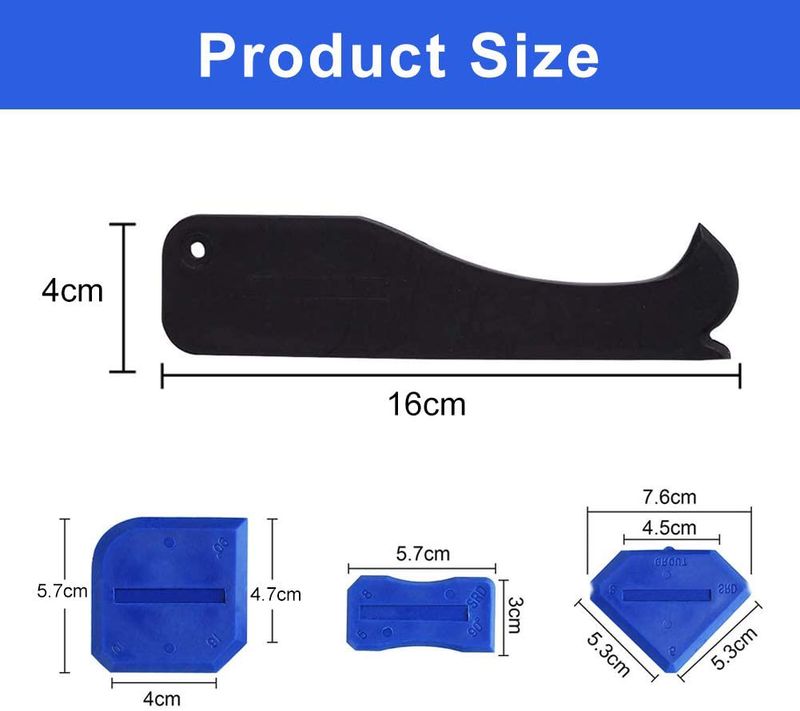 Kit di 19 utensili per sigillatura per pavimenti, porte e bagni: raschietto professionale per fughe con spatola in metallo, punte in gomma morbida e raschietti angolari_voghion.com