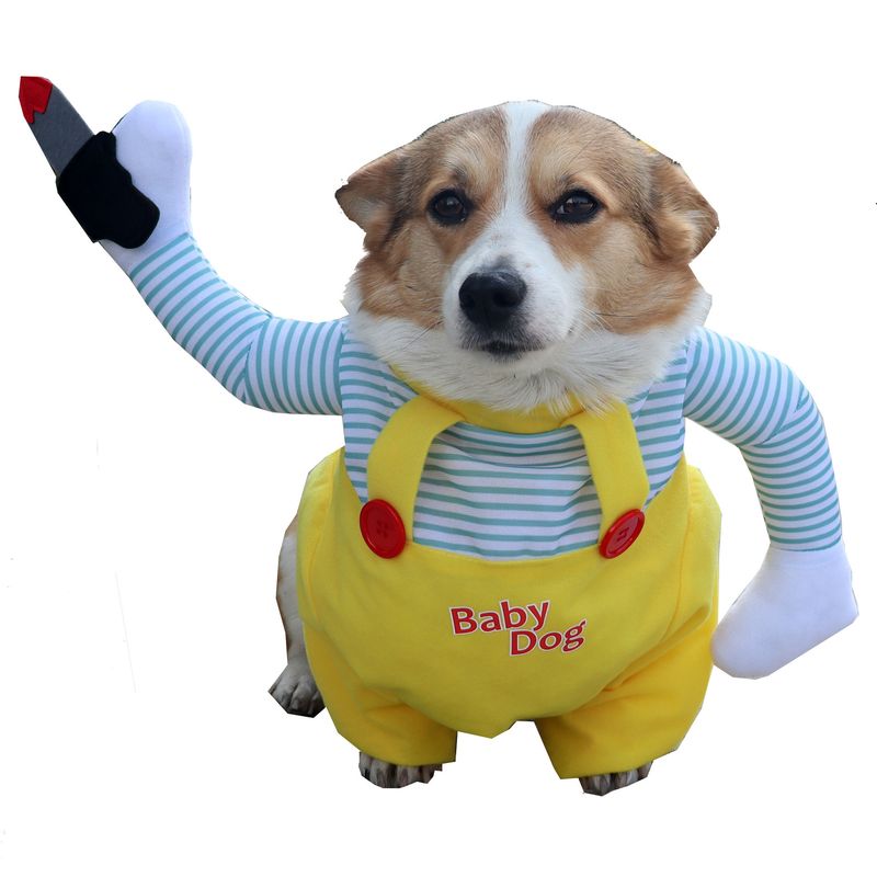 Deadly Doll Transformation Halloween Pet Costume Wig Medium And Large Dog Funny Clothes_voghion.com