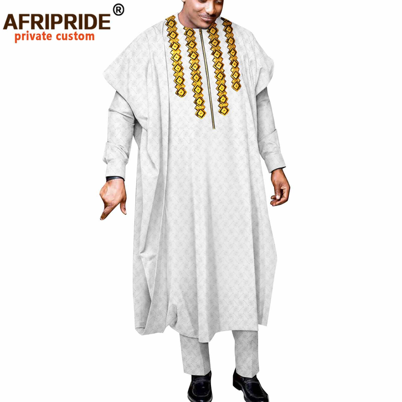 Männerkleeder Afrikanesch ethnesch eenfaarweg Kotteng Männer Casual Jackett + Hosen + Mantel_voghion.com