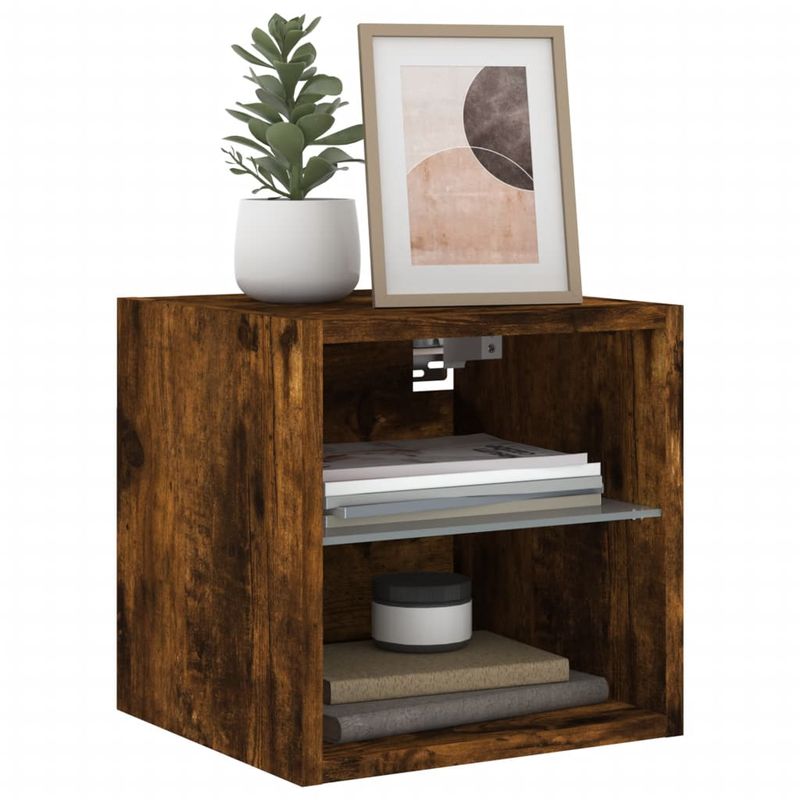 TV-Wandschränke mit LED-Leuchten 2 Stk. Räuchereiche_voghion.com