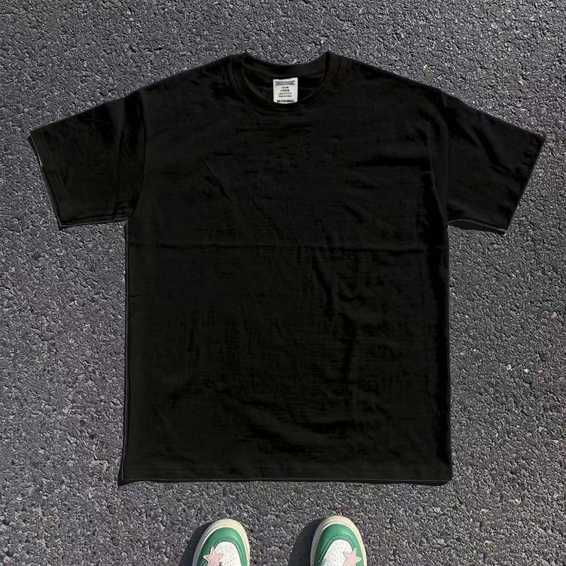 Dopamine 280 g reine Baumwolle, atmungsaktiv, einfarbig, kurz, Unisex, amerikanisches Oversize-T-Shirt mit Rundhalsausschnitt und halblangen Ärmeln_voghion.com