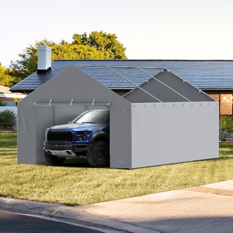 Easy 20 13 Replacement Wall X Shelter Ft Waterproof Canopy Tent Cover HeavyDuty UV Installa Carport Tarp Side Protected Garage_voghion.com