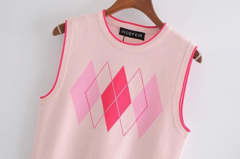 Camiseta de tirantes de punto versátil de moda para mujer de verano 2024_voghion.com