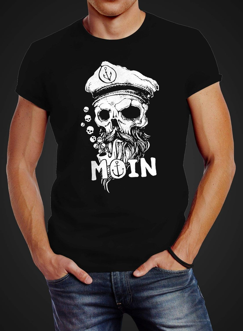 Maglietta da uomo Moin Captain Skull Anchor Beard Hamburg Fashion Street Style_voghion.com