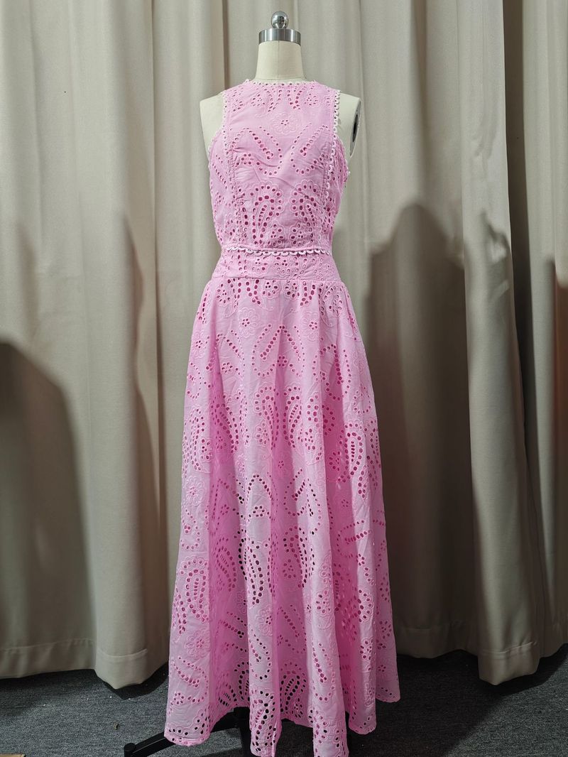 Women's Clothing Casual Fashion Sleeveless Pocket Long Skirt Dress Two Piece Suit_voghion.com