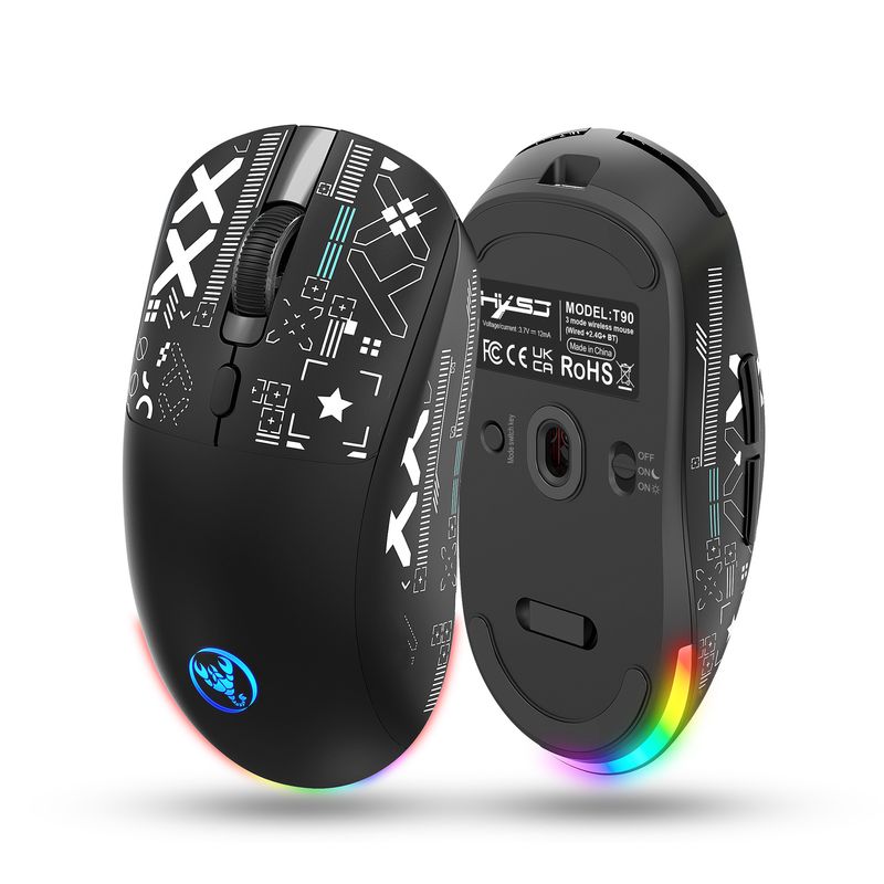 New Three-mode Wired 2.4G Bluetooth RGB Illuminated 650mah Wireless Gaming Mouse_voghion.com