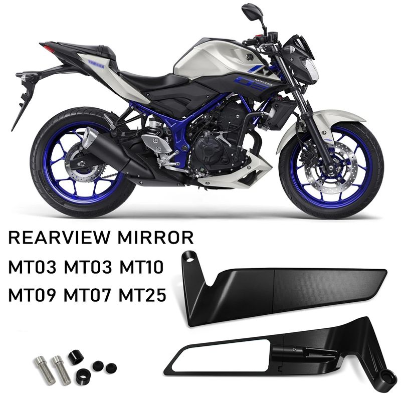 PARA mt03 MT03 MT10 MT09 MT07 MT03 MT25 novos acessórios Winglets espelhos kits espelhos ajustáveis espelhos furtivos de motocicleta_voghion.com