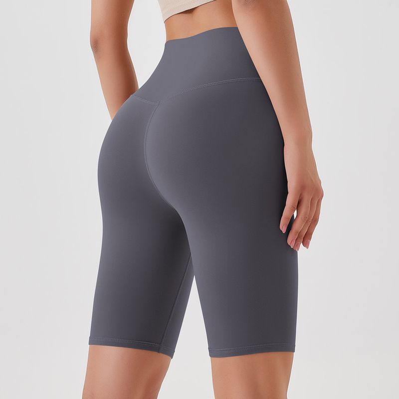 Women's Clothing double-sided brushed yoga shorts without embarrassing lines, buttocks lifting and abdominal control sports running fitness pants_voghion.com