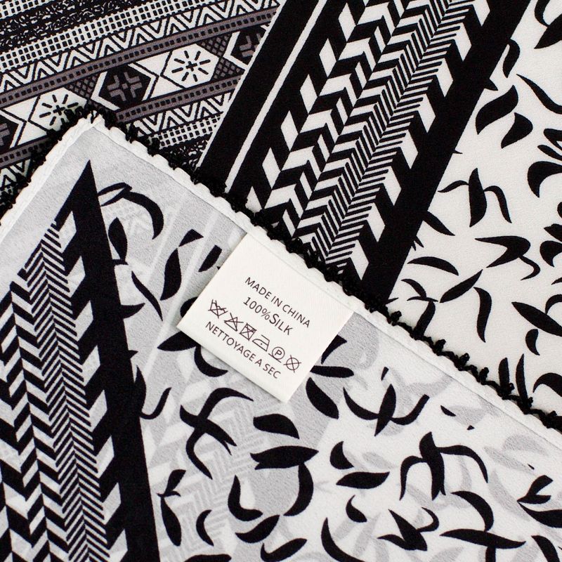 Sciarpa in pizzo sottile per donna, primavera estate, elegante sciarpa in seta di gelso monologo ad anello, scialle per outfit_voghion.com