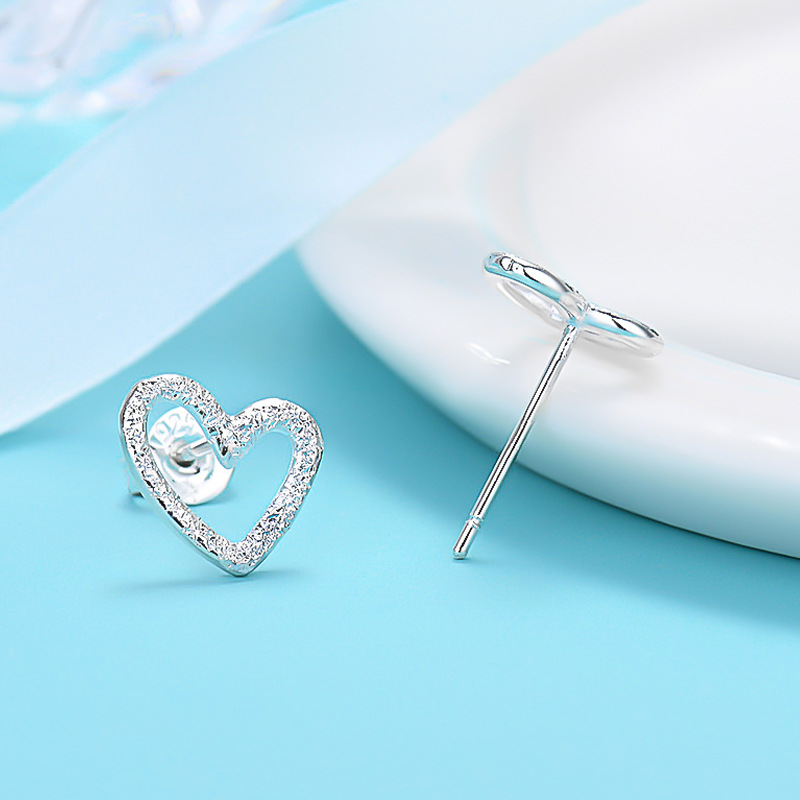 Orecchini a bottone Sterling VENUS Sier Love Heart Orecchini da donna Regali di gioielli di personalità di moda Anelli all'ingrosso_voghion.com