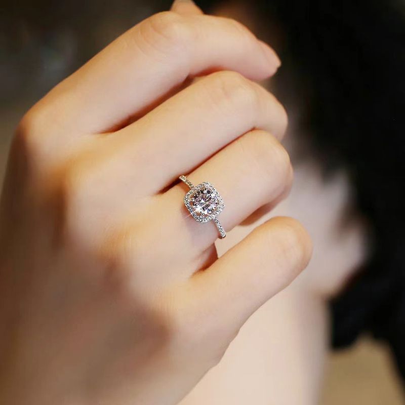 Anello di proposta di matrimonio con taglio baguette, lussuoso, in argento puro e moissanite, per donna, in streaming live_voghion.com