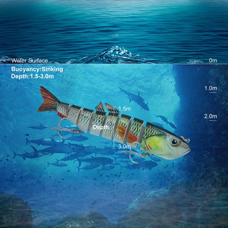 New Lure Fish 13cm 22g Plastic 8-Section Multi-Section Hard Sea Bait Fishing Gear_voghion.com