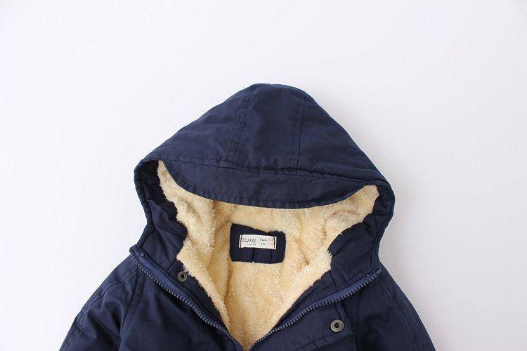 Abbigliamento per bambini, giacca a vento con cappuccio e cappuccio in velluto spesso, antifreddo, invernale, in cotone per bambini_voghion.com
