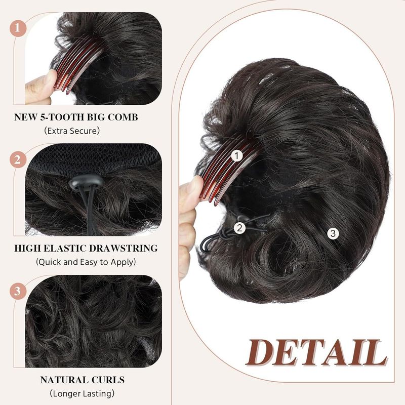 Pacote de peruca pente destacável 11cm55g extensões de peruca de fibra química para mulheres_voghion.com