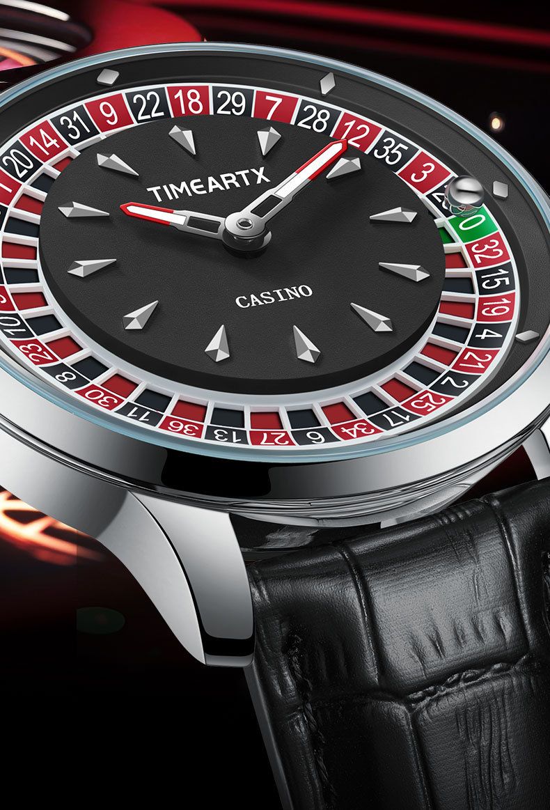 TIMEARTX Cross-Bordr Trad Nw Roultt Mn's Watch Luminous Watrproof Lathr Strap Trndy Quartz Wristwatch_voghion.com