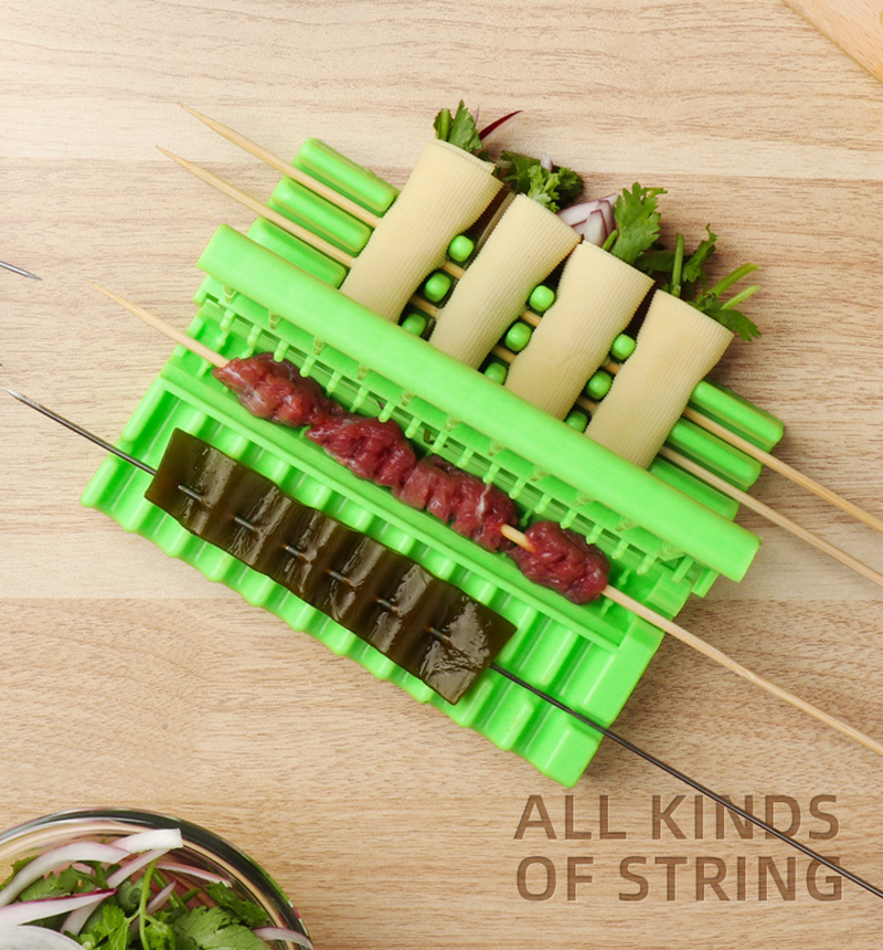 Espetos de corda de churrasco multifuncional, artefato de kebab, desgaste de alimentos, dispositivo de corda de carne, espeto para fabricante de carne de porco, acessórios de ferramentas para churrasco_voghion.com