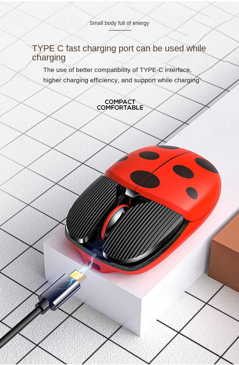 Silver A10 Cartoon Rechargeable Wireless Mouse Creative Bluetooth Office Game Mini Mute Computer Accessories_voghion.com