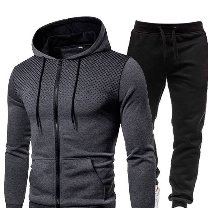 Men's Clothing Long Sleeve Trousers Trendy Jacket Casual Fashion Hooded Men's Hooded Set_voghion.com
