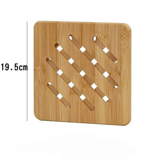 Bambus izolație Placecoats masă oală covorașe din lemn antiderapant partiție Hotel Home Hollow rotund gros Coasters ceai Coasters_voghion.com