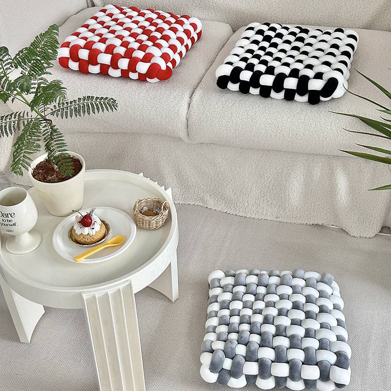Husholdningstilbehør Nordisk Pude Udsøgt Farvematchende Firkantet Vævet Stolpude Sofa Ryg Plys Pude Dekorativ Karnappude_voghion.com