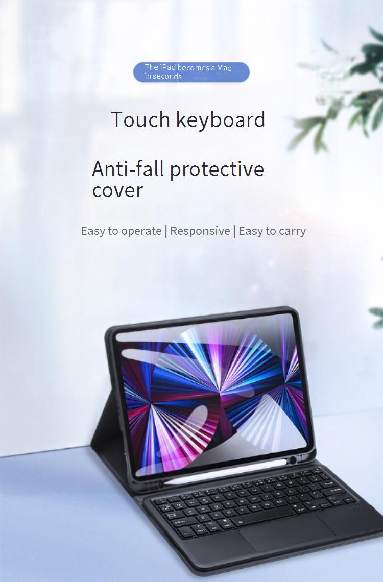 „iPad Pro 11/13“ klaviatūros dėklas – itin plona „Bluetooth“ klaviatūra su jutikliniu valdymu | Suderinamas su „Air 4/5“ | Apsauginis apvalkalas ir apšviesti klavišai_voghion.com