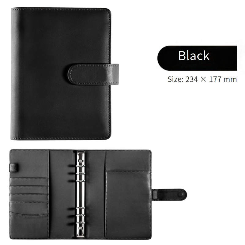 A5 Pastel PU Leather Binder Notebook – Refillable Planner With Zipper Pocket, Card Slots & Cash Holder – Premium Lined Journal For Work_voghion.com