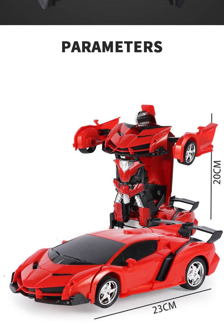 1:18 Auto-Transforming RC Car – Electric Model & Robot Toy With One-Key Morphing (2.4GHz Remote Control, LED Lights, For Boys & Girls_voghion.com