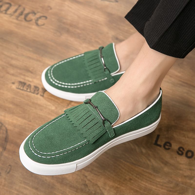 Neue Mode Echtes Leder Retro Business Herren Freizeitschuhe Schwarz Täglich Büro Loafers Ein-Schritt Fahren Party Kleid Hochzeit Herrenschuhe_voghion.com