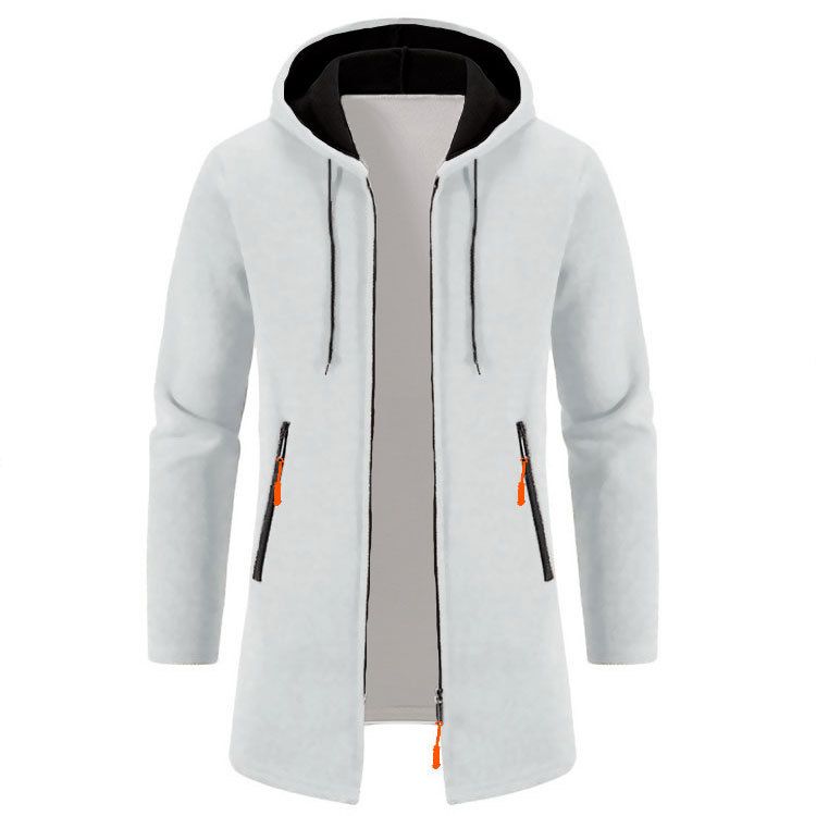 Giacca da uomo con cappuccio, taglia media e lunga, sottile, larga, in felpa, sottile, cardigan lavorato a maglia_voghion.com