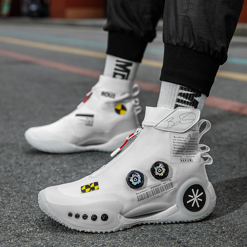 High-Quality Wade 9 High-Top Rotating Buckle Carbon Plate Practical Men's Middle School Student Sports Meeting Friction_voghion.com