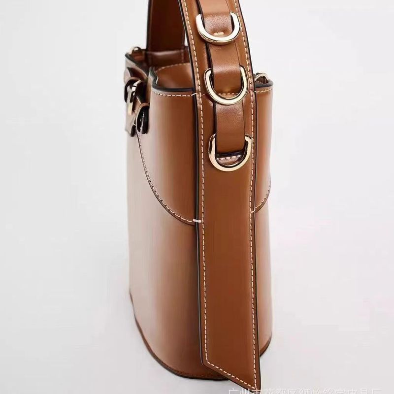Women's Bags Hand Held Bucket Bag New Fashion Commuter Shoulder Messenger Bag Textured Women's Bag One Piece Drop Shipping_voghion.com