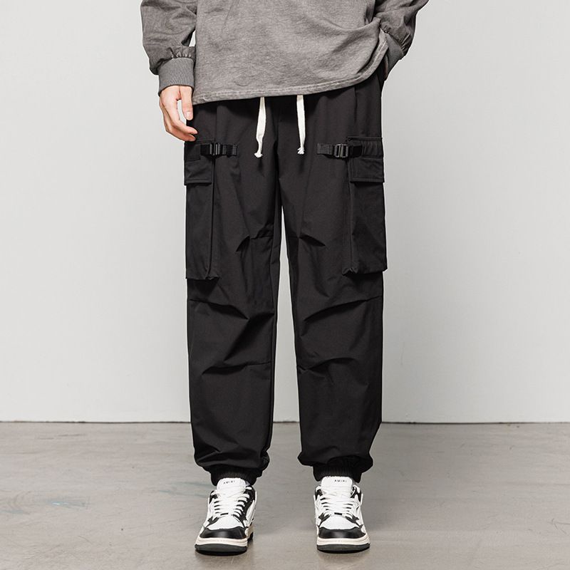 Herren Herbst Neue Multi Pocket Loose Casual Einfache Atmungsaktive Winddichte Wasserdichte Trendy Marke Arbeitskleidung Beinhose Männer_voghion.com