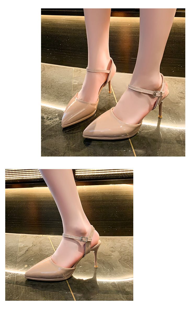 Modischer, spitzer, übergroßer, gerader Schnallenriemen, schmaler Absatz, lässige und trendige High Heels, vielseitige Zehenabdeckung,_voghion.com