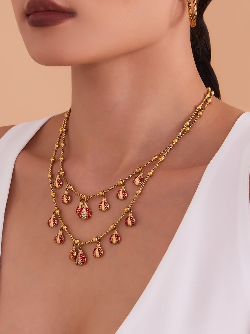 Collana con ciondolo fai da te a forma di scarabeo in zircone rosso intarsiato con zolletta di zucchero, bracciale, set nobile per donne di mezza età_voghion.com