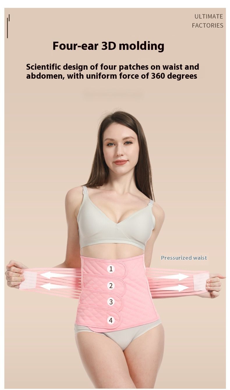 I più venduti 4 pezzi di fascia addominale post-parto per donne incinte, design sottile e traspirante per la primavera e l'estate, set di due pezzi di fascia post-parto_voghion.com