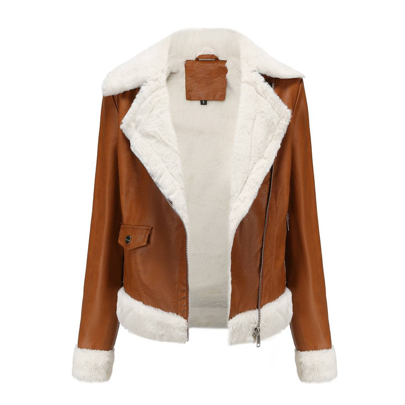 Neue langärmelige warme Reversjacke aus Wildleder für Damen im europäischen und n Pendler-Freizeitstil_voghion.com