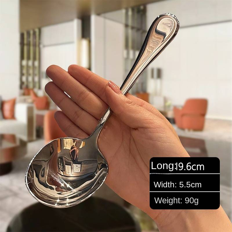 Stainless Steel Soup Spoon – Long Handle Kitchen Utensil for Home, Camping, and Picnics – Minimalist Design for Easy Drinking and Serving_voghion.com