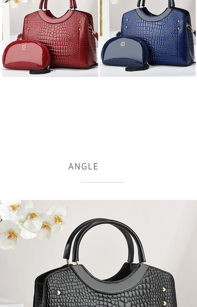 Women's Crossbody Bag Large Capacity Women's Handbag Bag Simple Atmospheric Crocodile Pattern Single Shoulder Crossbody Bun Mother Bag_voghion.com