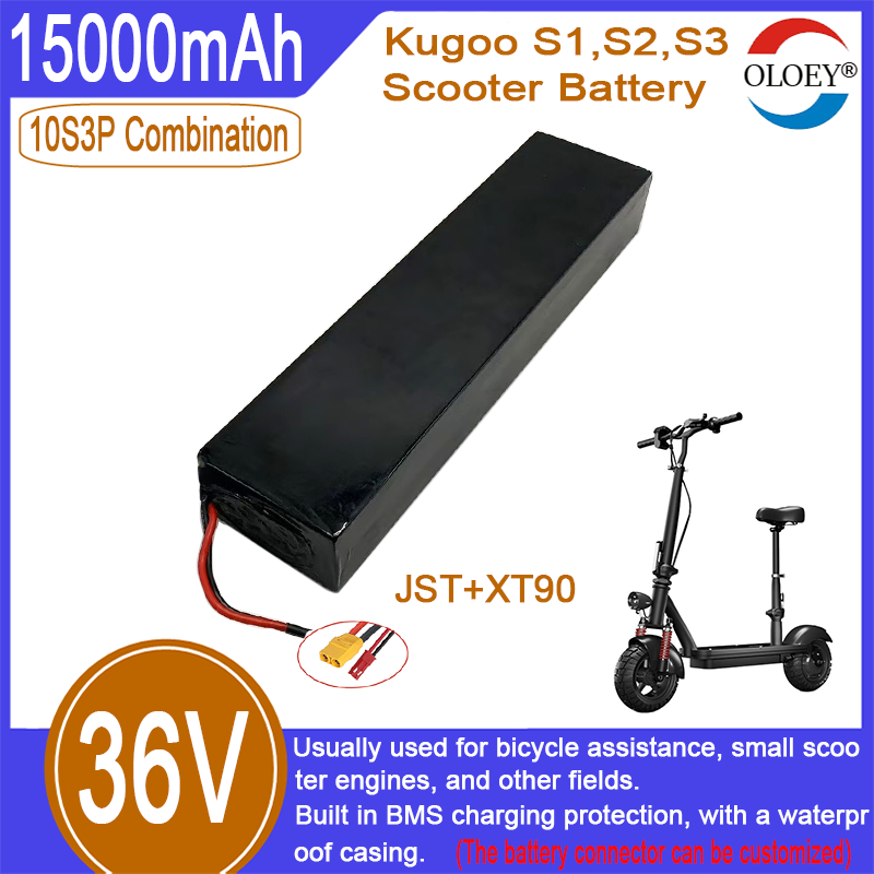 Remplacement de batterie de scooter 36V, combinaison 10S3P, 15000mAh, protection de charge BMS intégrée, fonction antidéflagrante et étanche_voghion.com
