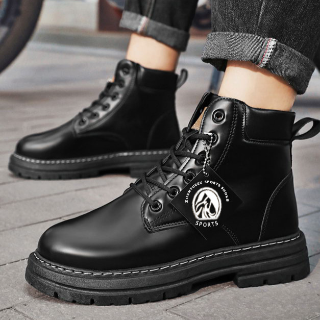 Botas Martin populares masculinas tamanho extra grande 48 botas masculinas estilo retrô britânico botas de trabalho de cano alto botas de couro_voghion.com