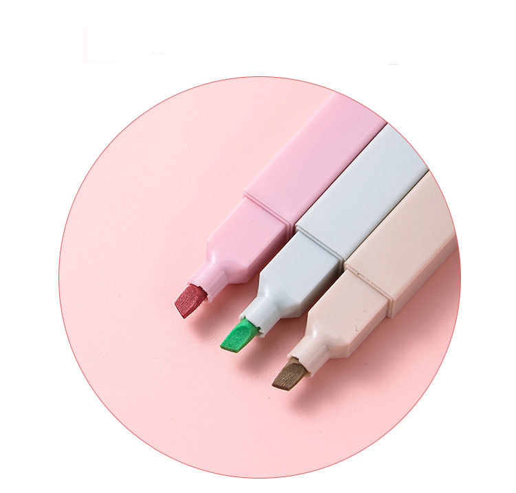 Dual-Tip Highlighter Set - 12 Vibrant Colors, Square Design, Smooth Ink Flow For Study, Office & Art Projects_voghion.com