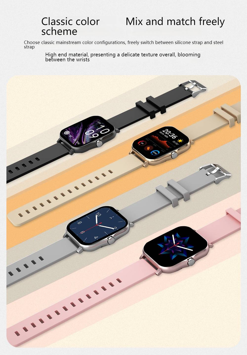 Smart Watch With Bluetooth Calling, Heart Rate & Blood Pressure Monitor, Sleep Tracking, Weather Alerts, Step Counter For Men & Women_voghion.com