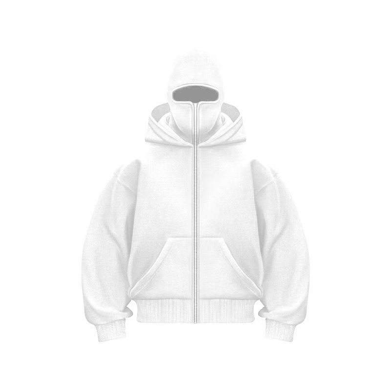 ins Trendy Brand Sweatshirt Fleece Double Hat Design Hooded Sweatshirt Autumn And Winter New Loose Y2K Sweatshirt For Men_voghion.com