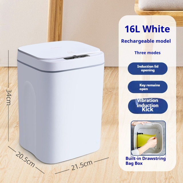 Intelligenter Mülleimer mit Bewegungssensor und Deckel – automatische Öffnung, auslaufsicher, berührungslose Bedienung für Küche und Bad (12 l/15 l/18 l, Batterie/wiederaufladbar/Solar)_voghion.com