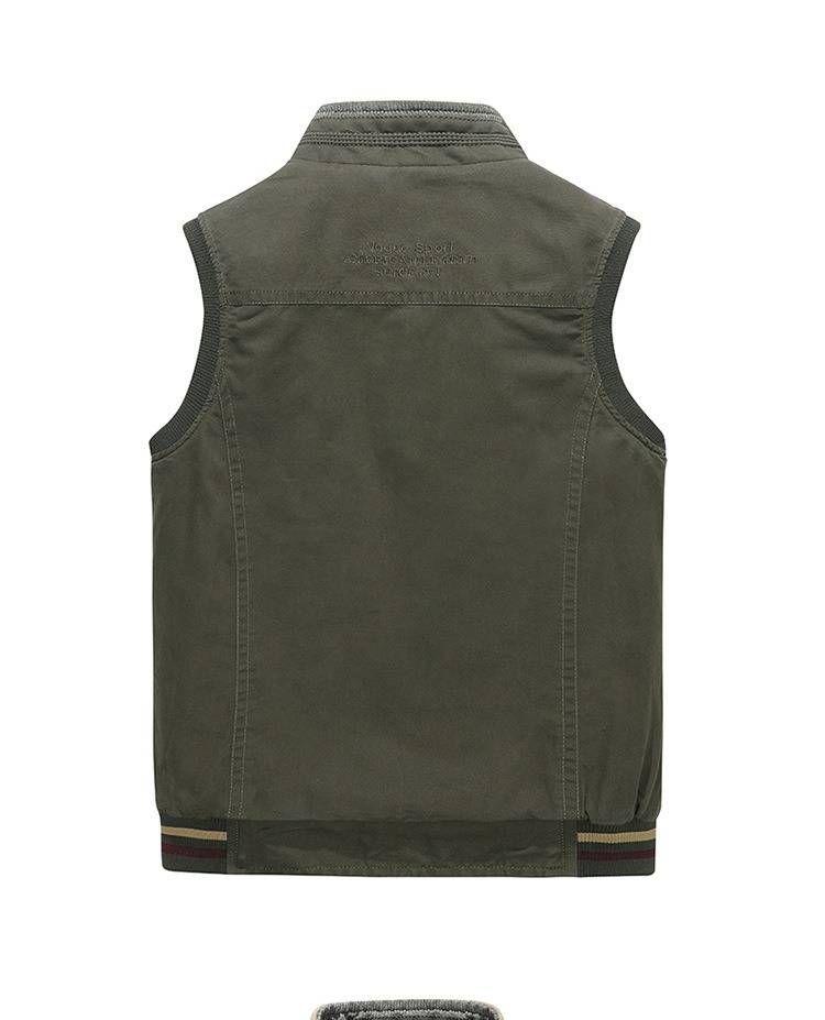 Plus Größe L-9XL Herbst Weste Männer Doppel Seiten Tragen Weste Männer Casual Baumwolle Stehen Kragen Ärmellose Jacke Männer Angeln Weste_voghion.com