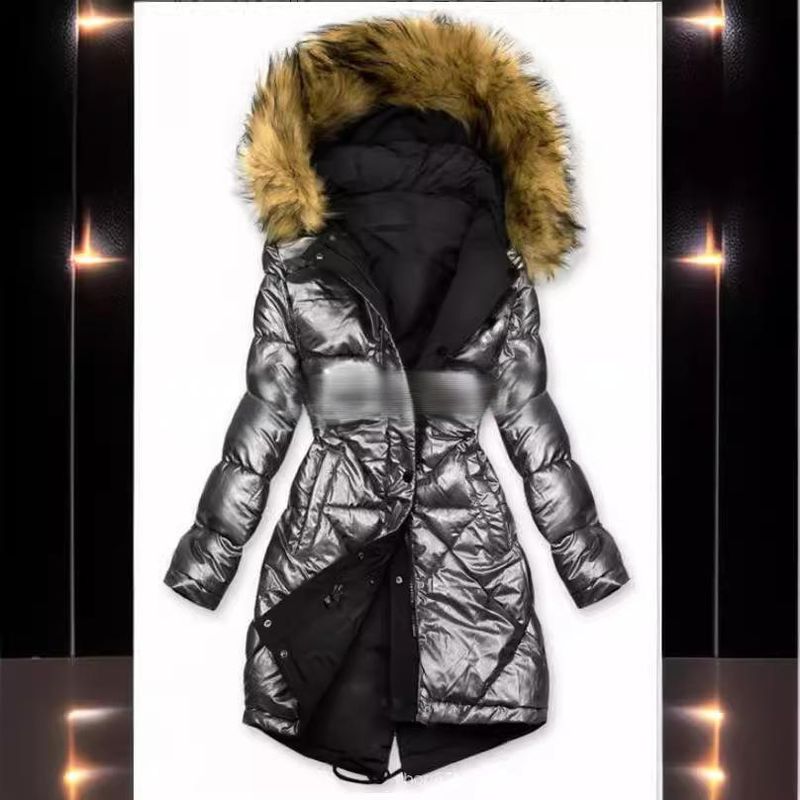 Premium Cotton Hooded Winter Coat For Women – Slim Fit, Rabbit Fur Trim, Zip-Up (XS-XXXXL, 4 Colors)_voghion.com