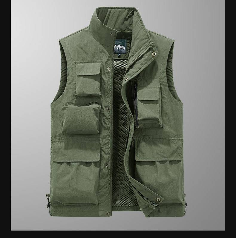 Utility-Weste mit mehreren Taschen für Outdoor-Aktivitäten – Leichtes Nylon mit Reißverschluss_voghion.com