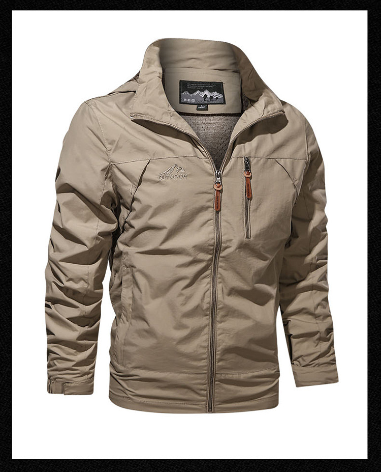 Men's Clothing Lightweight Hooded Windbreaker Jacket, Quick-Dry Outdoor Coat With Zipper Pockets, Breathable Casual Spring & Autumn Top_voghion.com