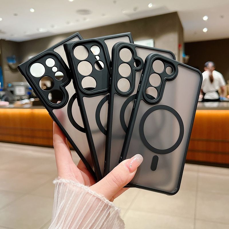 Matte Clear Case For Samsung Galaxy S25 S24 S23 S22 Ultra S24 Plus S23 FE Magnetic For Wireless Charging Phone Cover_voghion.com